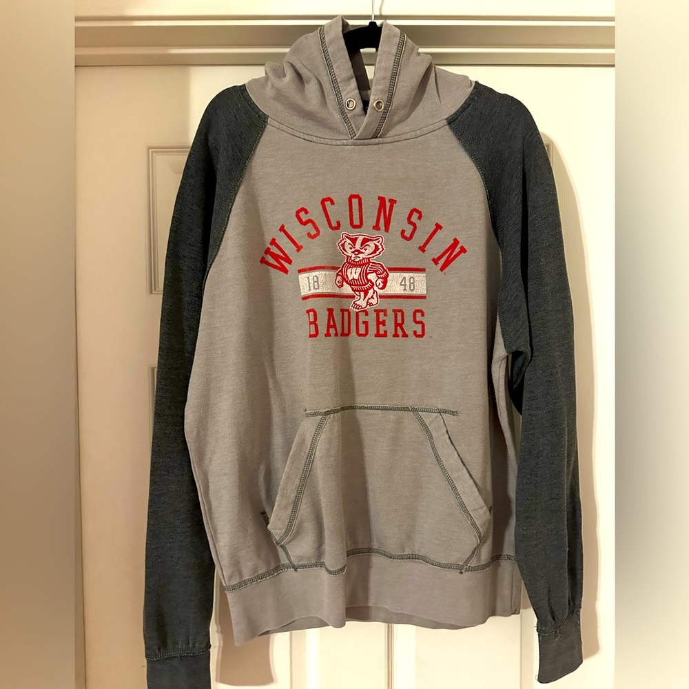 Wisconsin Badgers Vintage Style Distressed Hoodie Men’s Size Medium